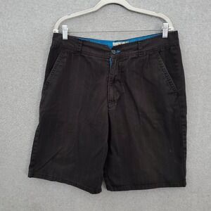 OP Men Shorts 36 Black Chino Straight Pinstripe 10" Inseam Pockets